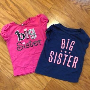 2t big sister shirt bundle of 2